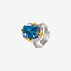 ZIRAVE Jewelry Vintage Pink Sugarloaf Two-Tone Gold Halo Ring