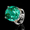 Zirave Jewelry Two-Tone 4-Prong Large Oval Simulated Gemstone Adjustable Ring