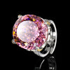 Zirave Jewelry Two-Tone 4-Prong Large Oval Simulated Gemstone Adjustable Ring