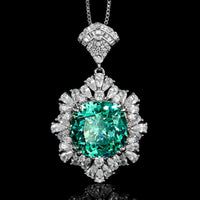 ZIRAVE Jewelry Faux Paraiba Green Fashion Pendant Necklace