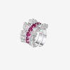 ZIRAVE Jewelry Wave Halo Faux Gem Wide Open Ring (2 Colors Available)