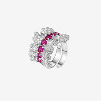 ZIRAVE Jewelry Wave Halo Faux Gem Wide Open Ring (2 Colors Available)