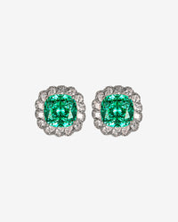 Zirave Jewelry Cushion Cut Simulated Gemstone Halo Stud Earrings