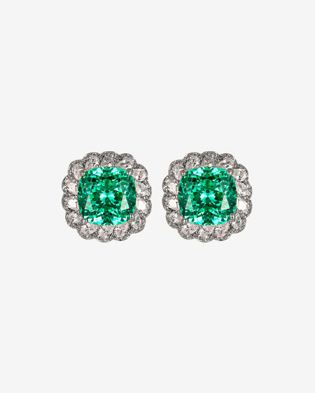 Zirave Jewelry Cushion Cut Simulated Gemstone Halo Stud Earrings