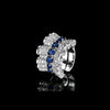 ZIRAVE Jewelry Wave Halo Faux Gem Wide Open Ring (2 Colors Available)