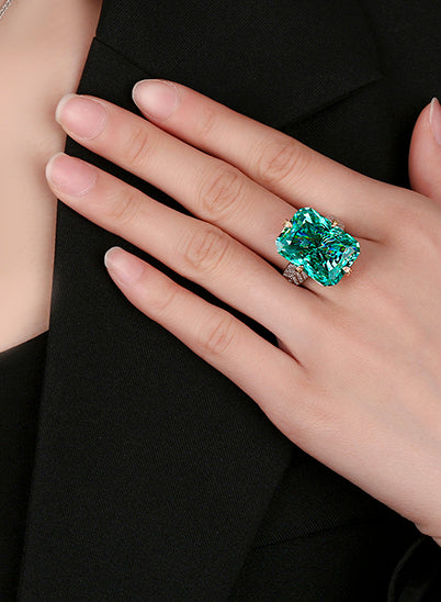 ZIRAVE Jewelry Radiant-Cut Faux Yellow Diamond Ring