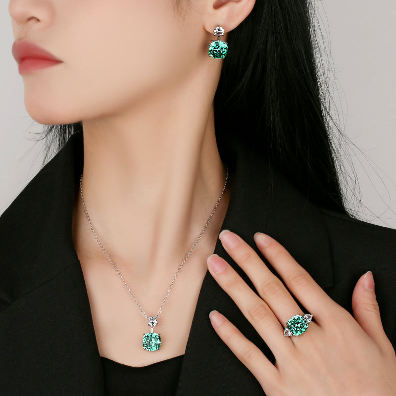ZIRAVE Jewelry Vintage-Style Accessories Imitating Paraiba Green Ring