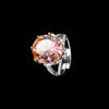 ZIRAVE Jewelry Vintage Simulated Orange Paraiba Two-Tone Ring