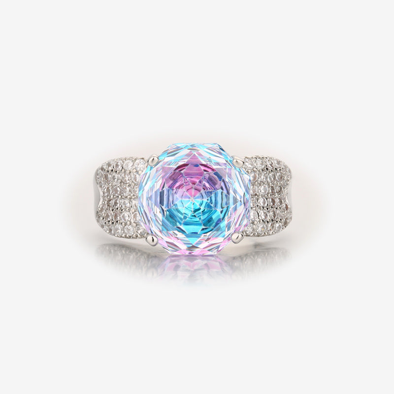 ZIRAVE Jewelry Multi-Color Simulated Gemstone Statement Ring