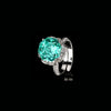 ZIRAVE Jewelry Vintage Simulated Gemstone Lotus-Cut Ring  (4 Colors)