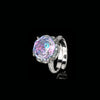 ZIRAVE Jewelry Vintage Simulated Gemstone Lotus-Cut Ring  (4 Colors)