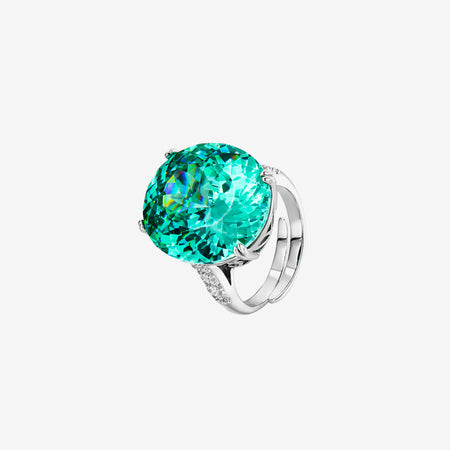 ZIRAVE Jewelry Vintage Simulated Paraiba Tourmaline Oval  Ring