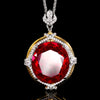 ZIRAVECO Jewelry, Copper-Based Gold-Plated Imitation Paraiba Tourmaline Vintage Pendan Necklace