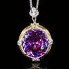 ZIRAVECO Jewelry, Copper-Based Gold-Plated Imitation Paraiba Tourmaline Vintage Pendan Necklace