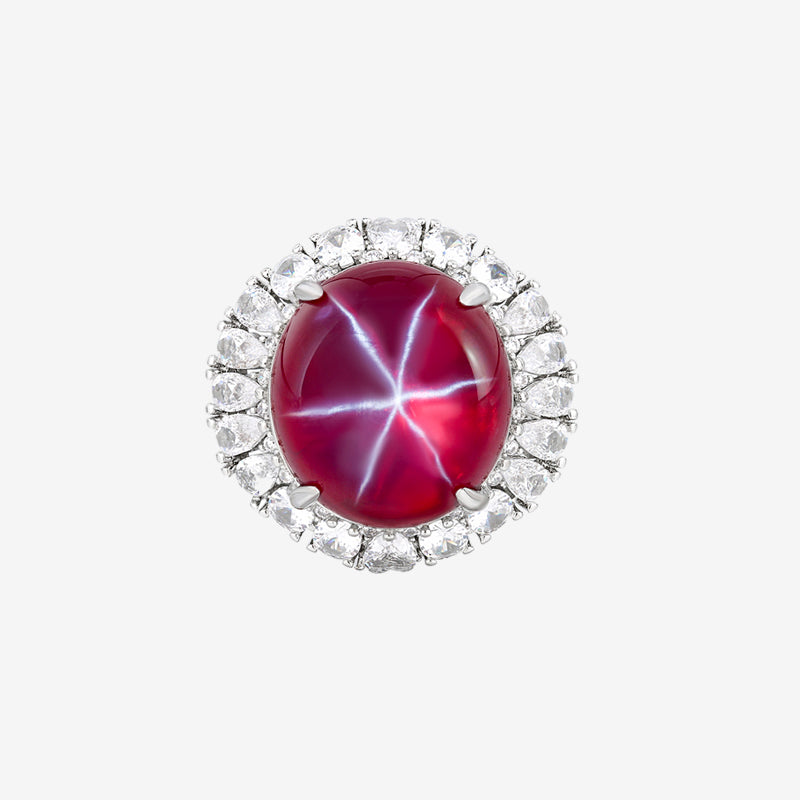 ZIRAVE Jewelry Cushion-Cut Faux Pink Diamond Two-Stone Ring