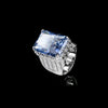 ZIRAVE Jewelry Vintage-Style Faux Green Diamond Wide Band Ring