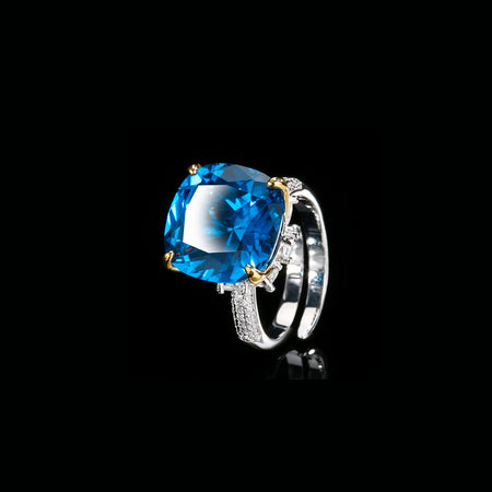 ZIRAVE Jewelry Vintage Simulated Gemstone Cushion-Cut Ring  (4 Colors)