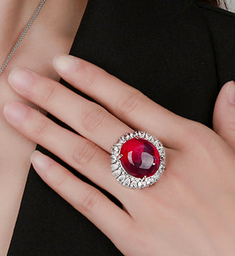 ZIRAVE Jewelry Cushion-Cut Faux Pink Diamond Two-Stone Ring