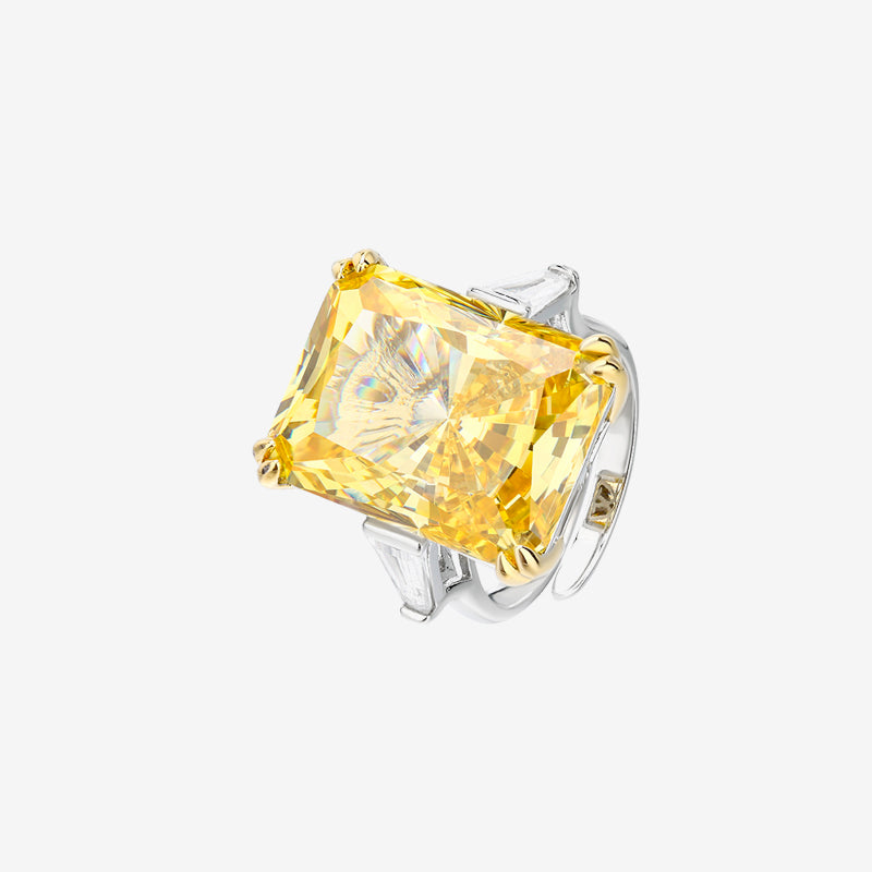 ZIRAVE Jewelry Radiant-Cut Simulated Yellow Diamond Ring