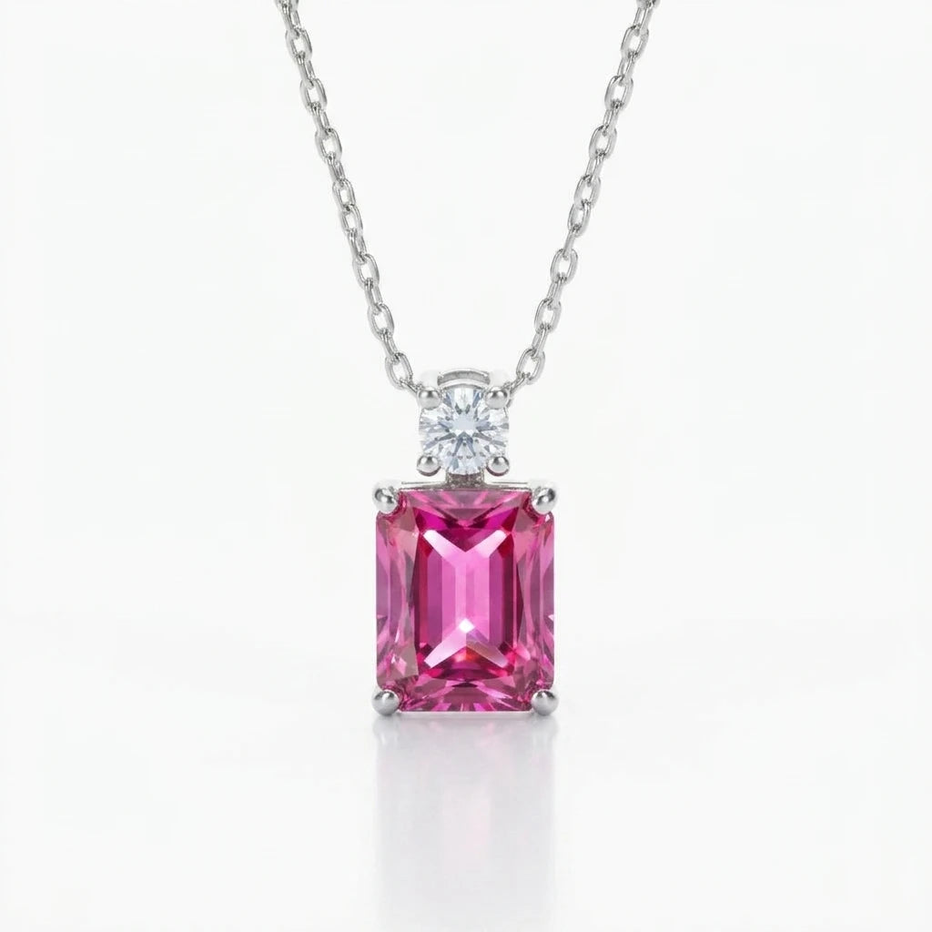 ZIRAVE Jewelry Simulated Yellow &amp; Pink Sapphire Necklace