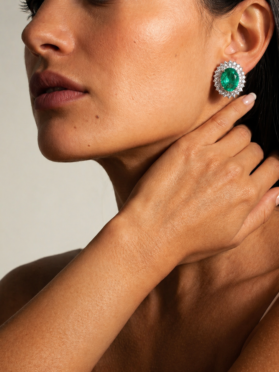 ZIRAVE Jewelry Simulation Para Green Vintage Para Green Stud Earrings