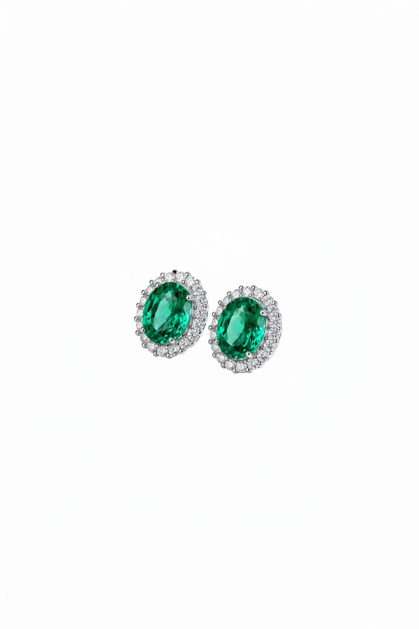 ZIRAVE Jewelry Simulation Para Green Vintage Para Green Stud Earrings