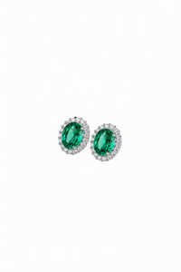 ZIRAVE Jewelry Simulation Para Green Vintage Para Green Stud Earrings