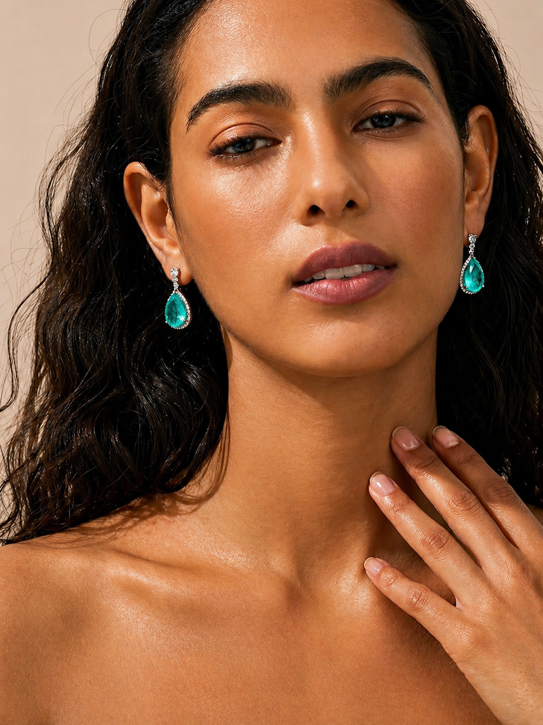 ZIRAVE Jewelry Simulation Paraiba Gemstone Set