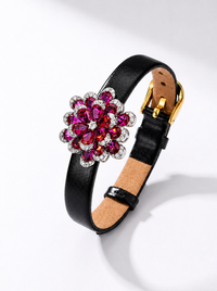 ZIRAVE Jewelry Imitation Ruby Eternal Flower High-end Luxury Gift Bracelet