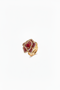 ZIRAVE jewelry simulation red corundum rose light ring