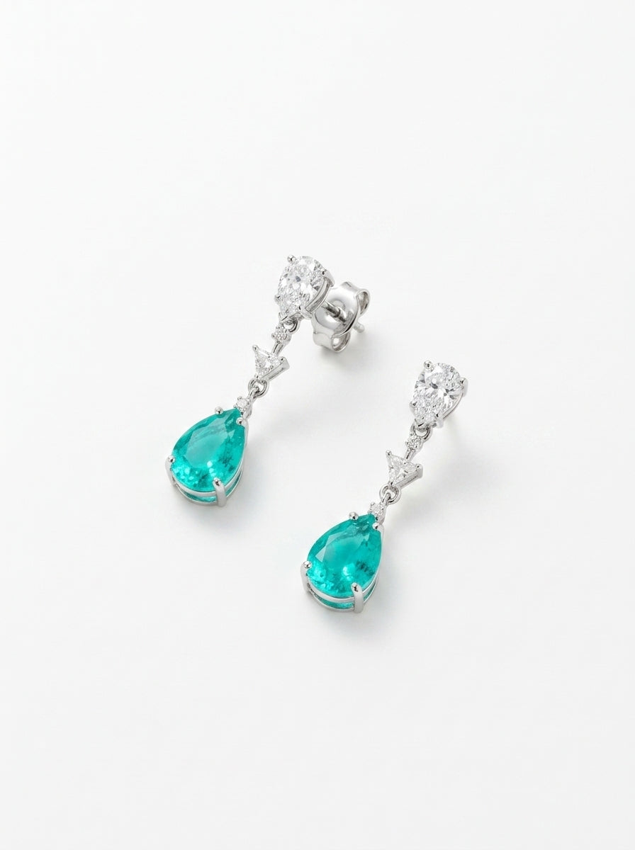 ZIRAVE Jewelry Simulation  Gemstone stud earrings