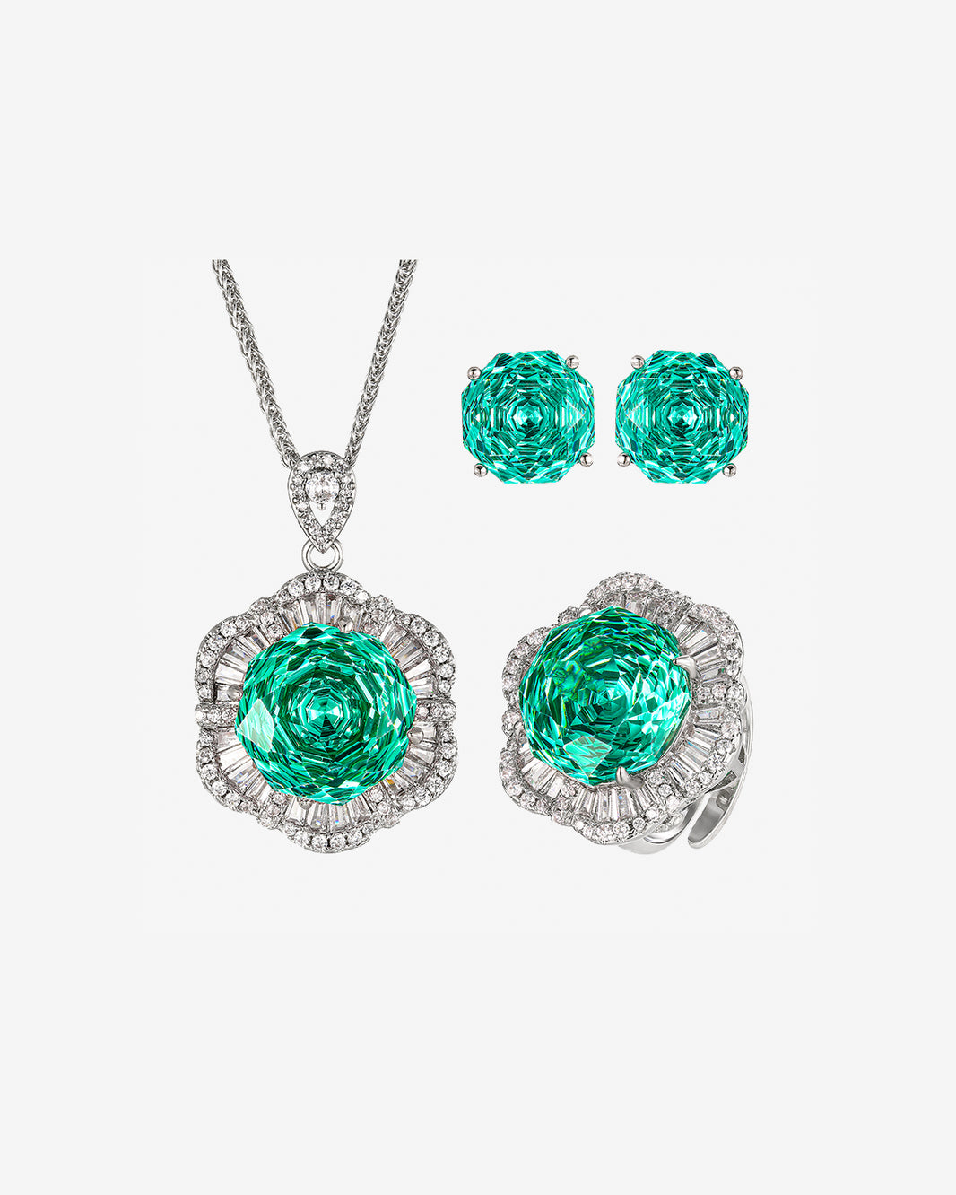 ZIRAVE Jewelry Rose Cut  Gemstone Jewelry Set