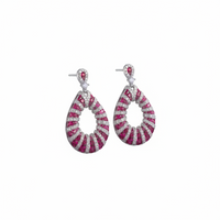 ZIRAVE Jewelry Simulation Pigeon Blood Red Sapphire  Earrings