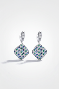 ZIRAVE jewelry simulation color treasure large square color matching diamond jewelry set (Copy)
