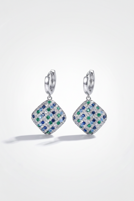 ZIRAVE jewelry simulation color treasure large square color matching diamond jewelry set (Copy)