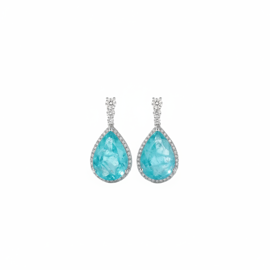 ZIRAVE Jewelry Simulation Paraiba Gemstone Set