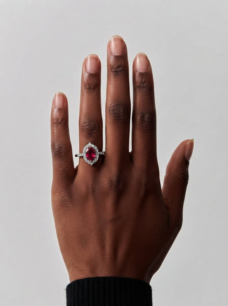 ZIRAVE Jewelry Imitation Ruby Vintage Ring