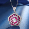 ZIRAVE Jewelry Vintage Multi-layer Flower Sapphire Nicklace