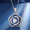 ZIRAVE Jewelry Vintage Multi-layer Flower Sapphire Nicklace