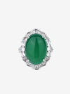 ZIRAVE Imitation Green Agate Plain Jade Ring