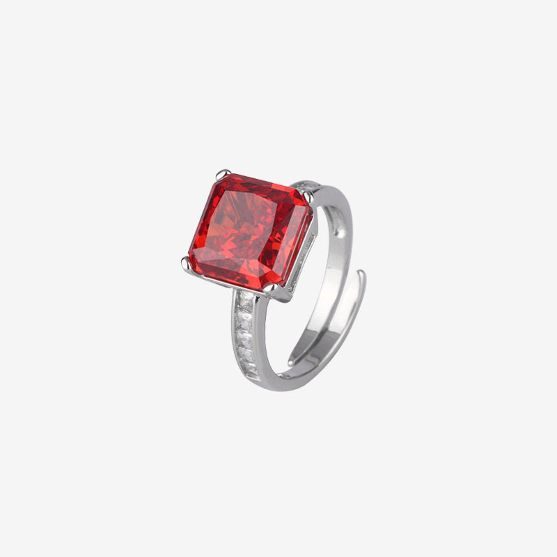 ZIRAVE Jewelry Radiant-Cut Faux Gem Solitaire Ring (Multi-Colors Available)