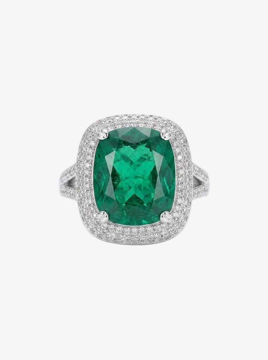 ZIRAVE Jewelry Copper-Based Gold-Plated Imitation Paraiba Green Minimalist Ring