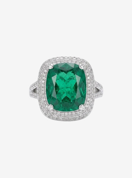 ZIRAVE Jewelry Copper-Based Gold-Plated Imitation Paraiba Green Minimalist Ring
