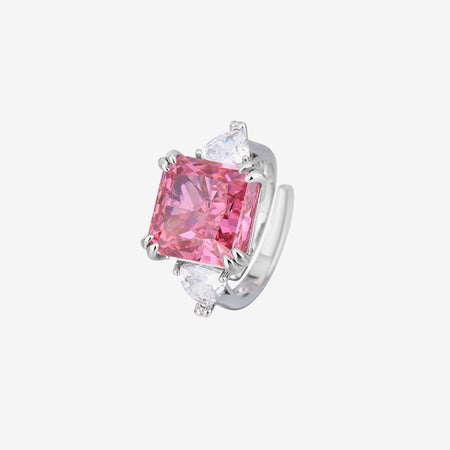 ZIRAVE Jewelry Vintage Simulated Pink Diamond Cushion Ring