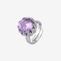 ZIRAVE Jewelry Spiral Floral Faux Gem  Ring