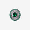 ZIRAVE Jewelry Vintage Simulated Emerald Multi-Halo Ring