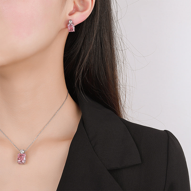 ZIRAVE Jewelry Radiant-Cut  Diamond Simulated Earrings
