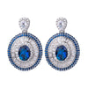 ZIRAVE Jewelry Vintage Simulated Emerald Multi-Halo Earrings