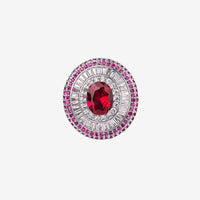 ZIRAVE Jewelry Vintage Simulated Emerald Multi-Halo Ring