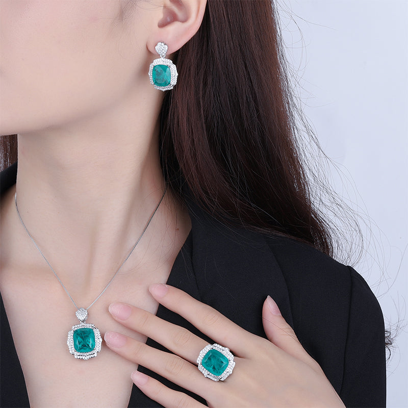 ZIRAVE Jewelry Vintage Simulated  Diamond Cushion Earrings
